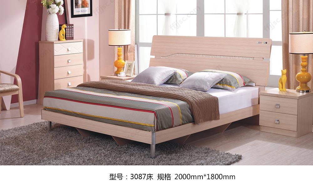 现代风格简约大气1.8米双人板式床 3087
