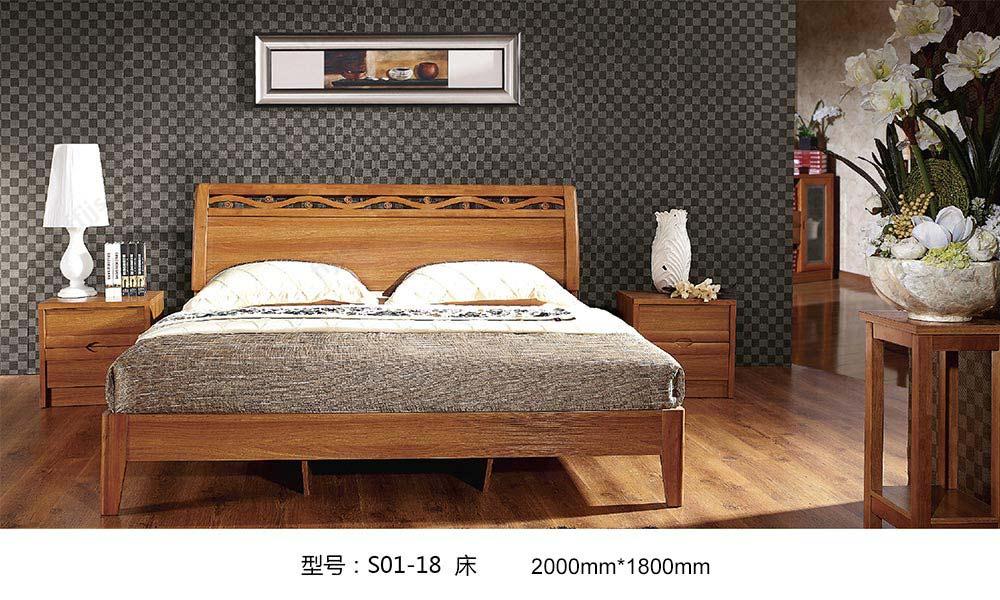 现代风格独特床头镂空雕花1.8米双人床 S01-18