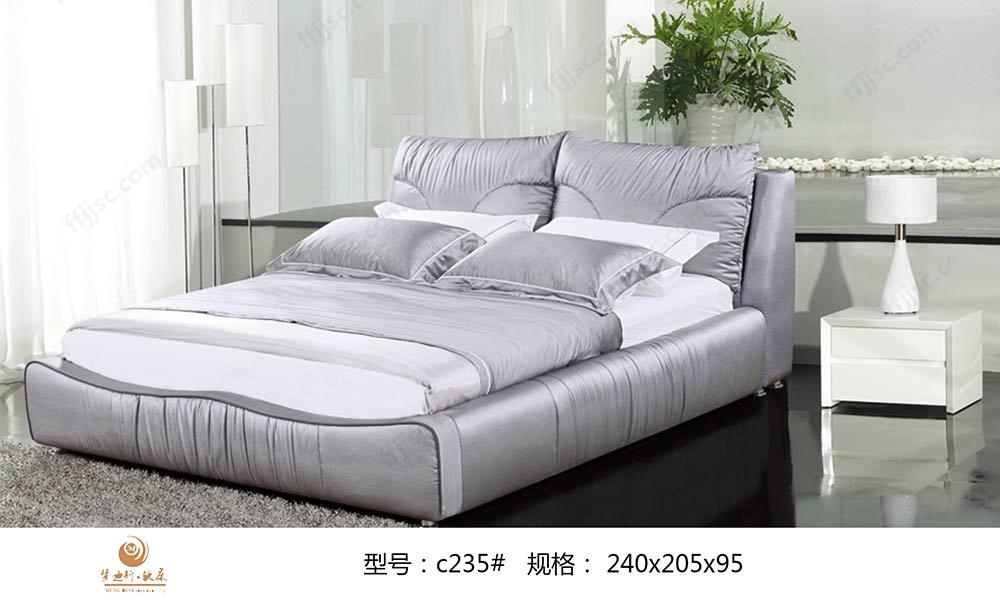 现代风格高软靠枕潮流指引1.8米布艺双人床 C235#